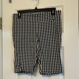 Rafaella Black and White Gingham Shorts